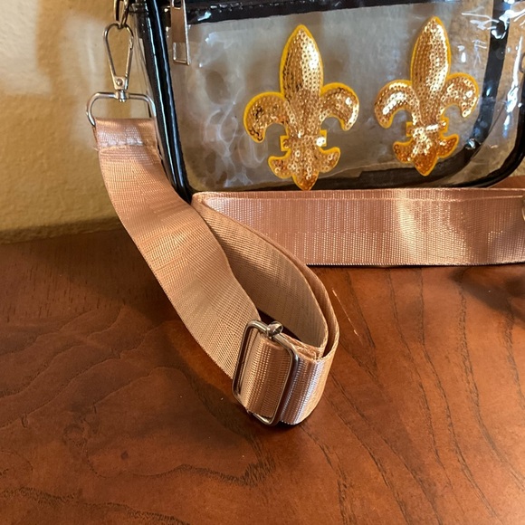 Fleur De Lis Clear Stadium Bag and Coin Purse - Picture 2 of 4